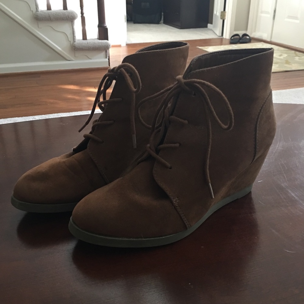 Madden Girl Lace-Up Wedge Booties